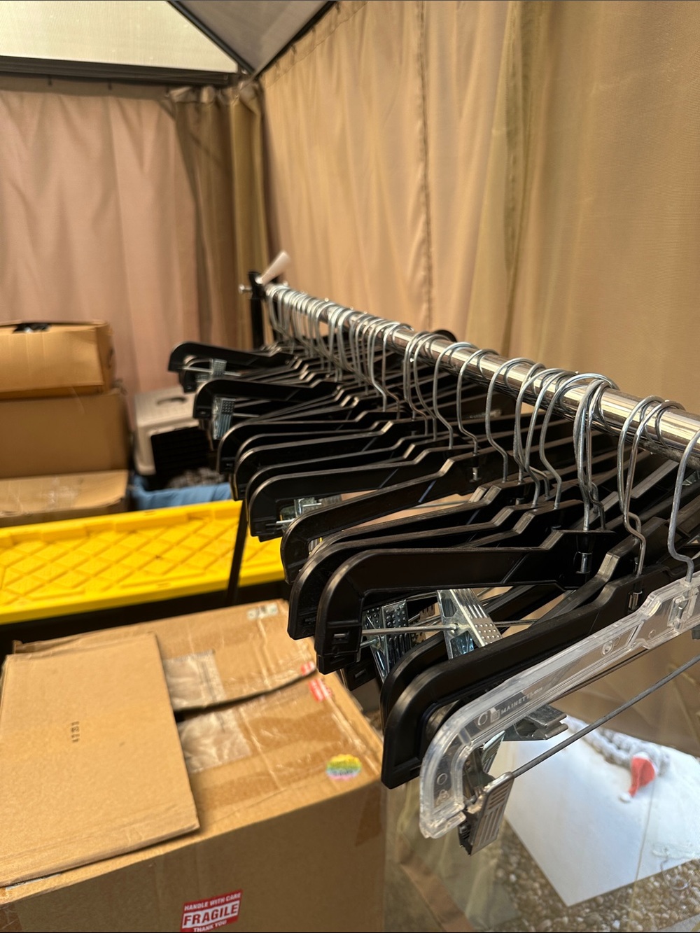 Black Plastic Clothing Hangers with Metal Hooks - Multipack used 50 in the box